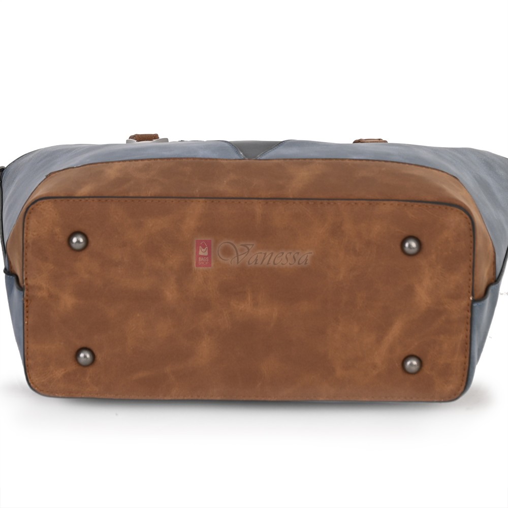 Дамска ежедневна чанта от велур в син цвят. Код: 90313  Дамска ежедневна чанта от велур в син цвят. Код: 90313