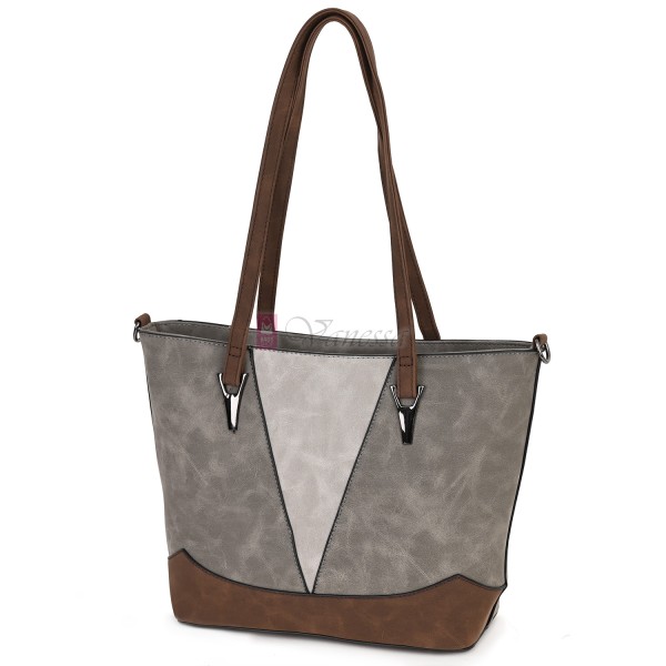 Дамска ежедневна чанта от велур в сив цвят. Код: 90313