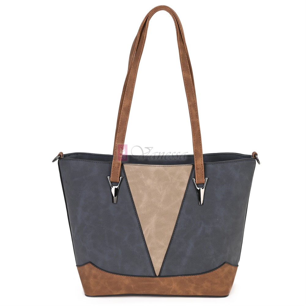 Дамска ежедневна чанта от велур в тъмносин цвят. Код: 90313  Дамска ежедневна чанта от велур в тъмносин цвят. Код: 90313