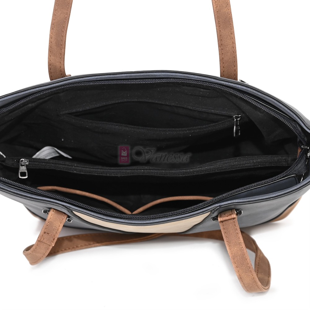 Дамска ежедневна чанта от велур в тъмносин цвят. Код: 90313  Дамска ежедневна чанта от велур в тъмносин цвят. Код: 90313