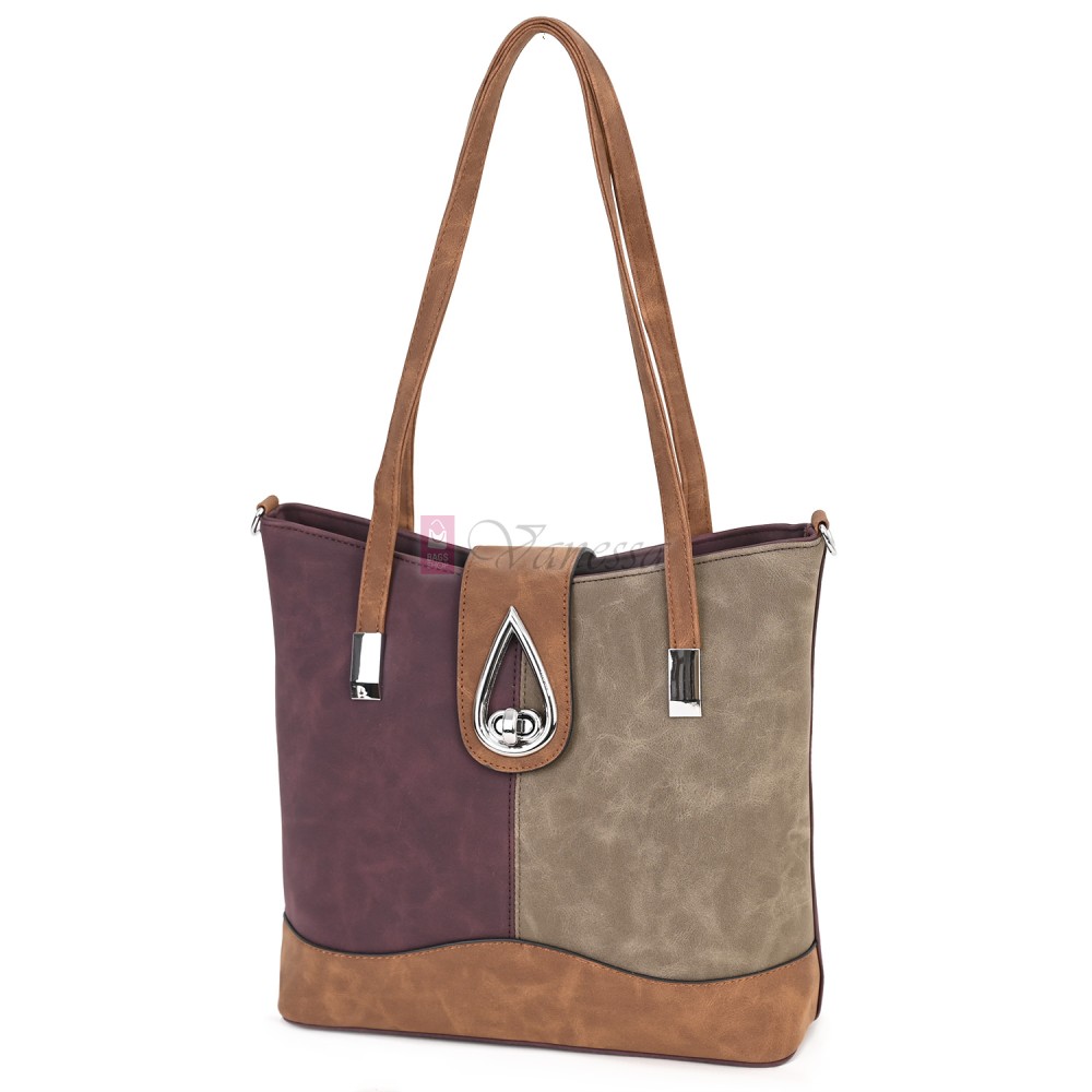 Дамска ежедневна чанта от велур в цвят бордо. Код: 90316  Дамска ежедневна чанта от велур в цвят бордо. Код: 90316