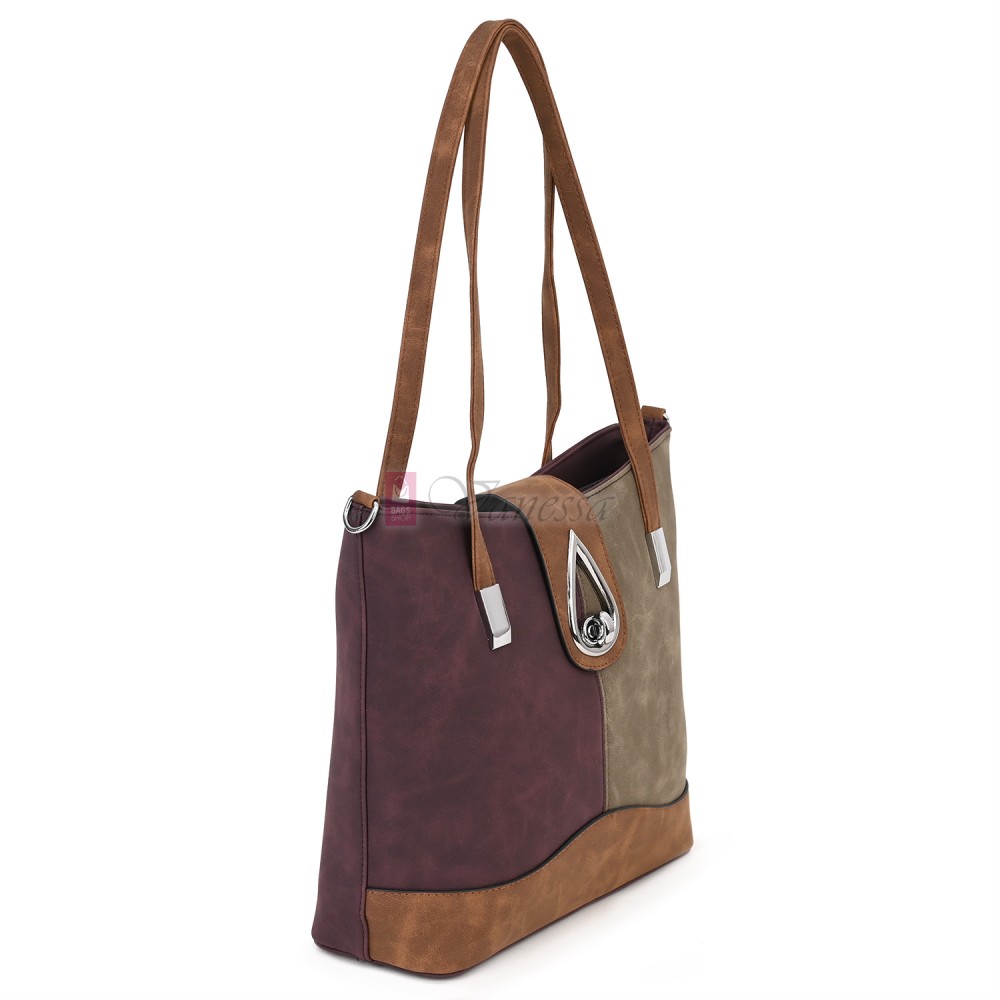 Дамска ежедневна чанта от велур в цвят бордо. Код: 90316  Дамска ежедневна чанта от велур в цвят бордо. Код: 90316