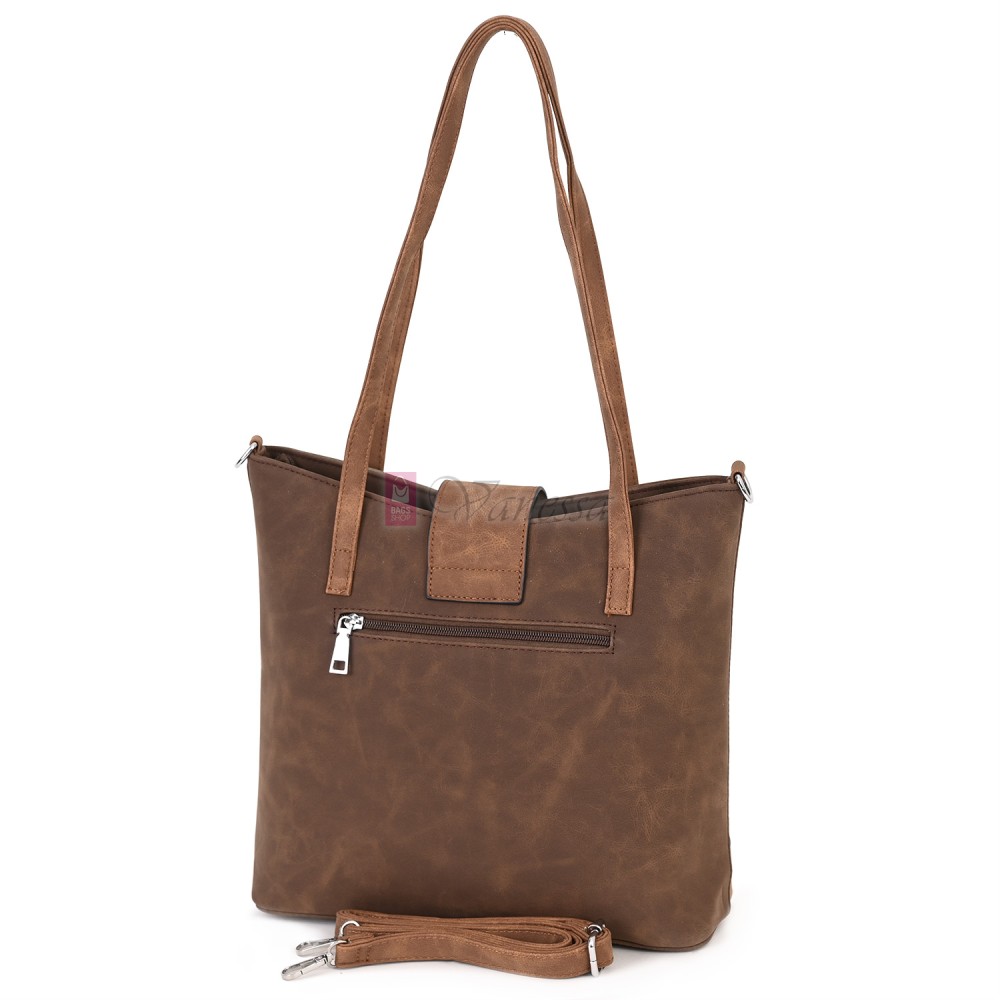 Дамска ежедневна чанта от велур в тъмнокафяв цвят. Код: 90316  Дамска ежедневна чанта от велур в тъмнокафяв цвят. Код: 90316