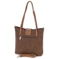 Дамска ежедневна чанта от велур в тъмнокафяв цвят. Код: 90316