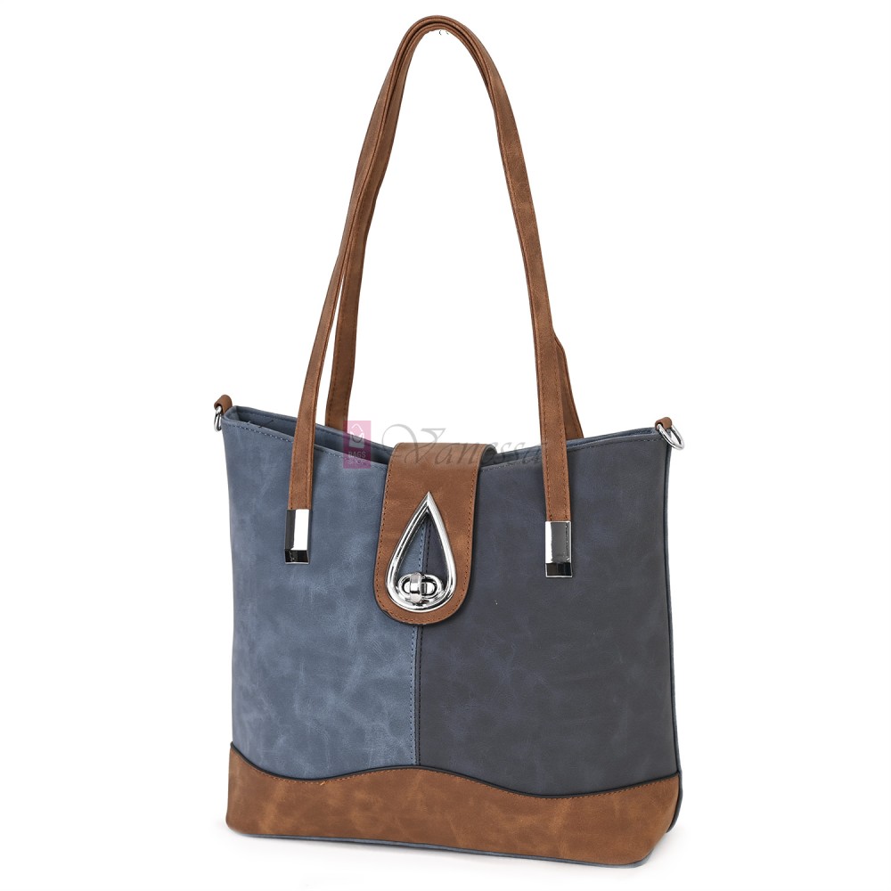 Дамска ежедневна чанта от велур в син цвят. Код: 90316  Дамска ежедневна чанта от велур в син цвят. Код: 90316