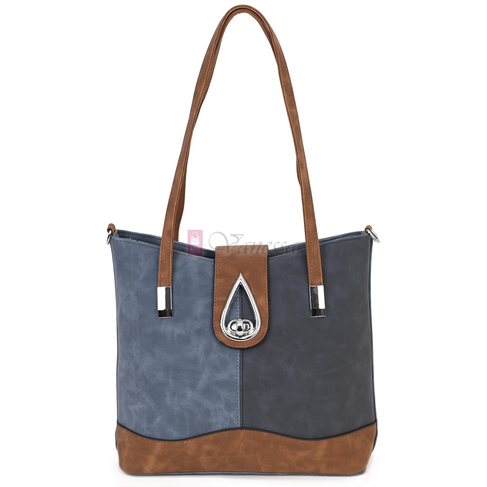 Дамска ежедневна чанта от велур в син цвят. Код: 90316  Дамска ежедневна чанта от велур в син цвят. Код: 90316