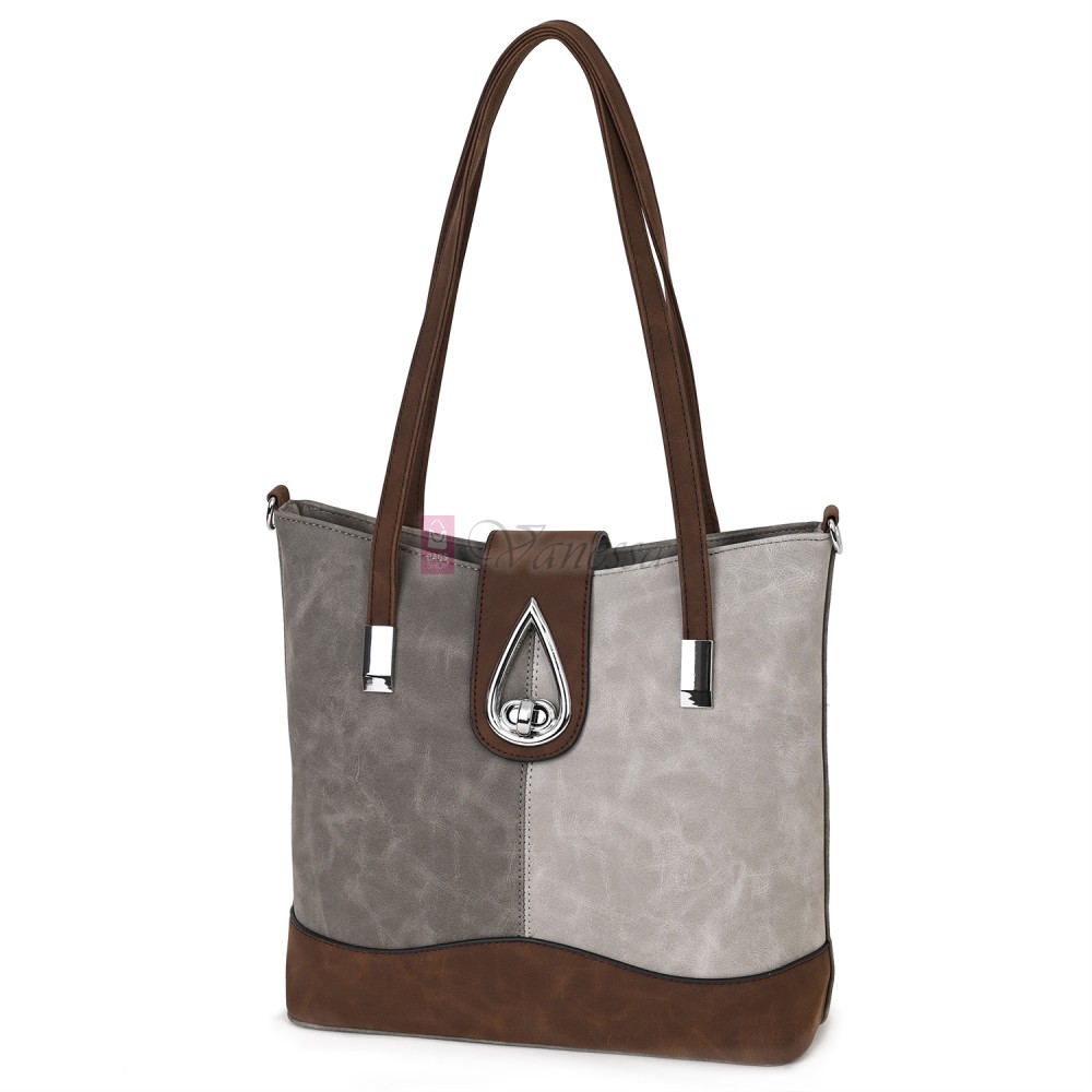 Дамска ежедневна чанта от велур в сив цвят. Код: 90316  Дамска ежедневна чанта от велур в сив цвят. Код: 90316