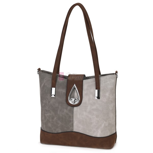 Дамска ежедневна чанта от велур в сив цвят. Код: 90316