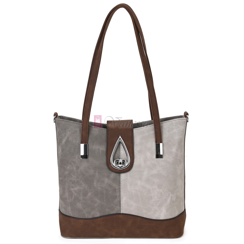 Дамска ежедневна чанта от велур в сив цвят. Код: 90316  Дамска ежедневна чанта от велур в сив цвят. Код: 90316