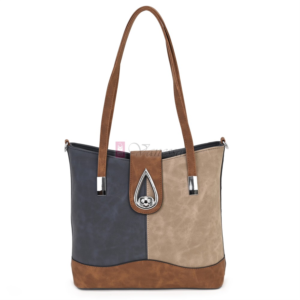 Дамска ежедневна чанта от велур в тъмносин цвят. Код: 90316  Дамска ежедневна чанта от велур в тъмносин цвят. Код: 90316