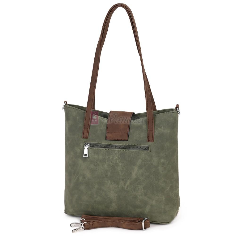 Дамска ежедневна чанта от велур в зелен цвят. Код: 90316  Дамска ежедневна чанта от велур в зелен цвят. Код: 90316