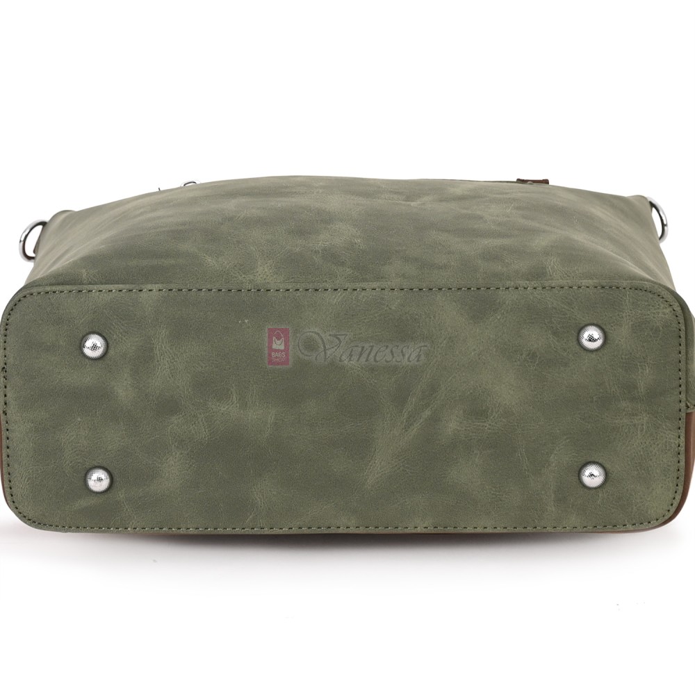 Дамска ежедневна чанта от велур в зелен цвят. Код: 90316  Дамска ежедневна чанта от велур в зелен цвят. Код: 90316