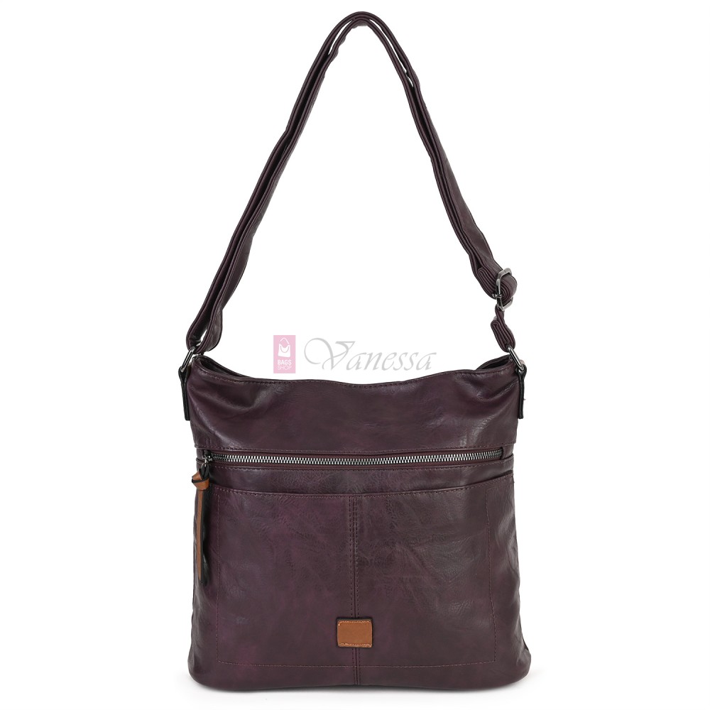 Дамска ежедневна чанта от висококачествена еко кожа, в цвят бордо Код: 9058