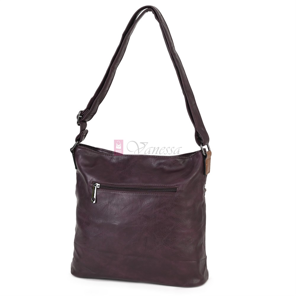 Дамска ежедневна чанта от висококачествена еко кожа, в цвят бордо Код: 9058