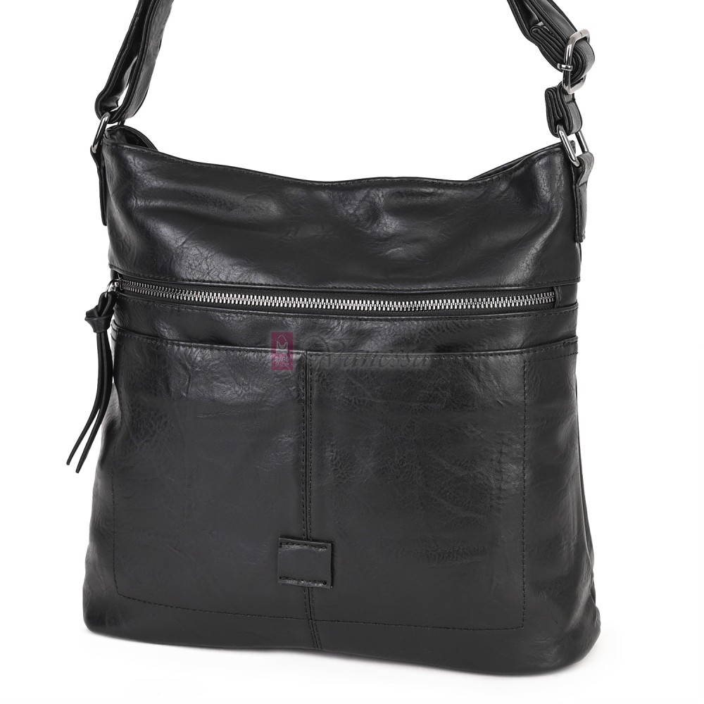 Дамска ежедневна чанта от висококачествена еко кожа, в черен цвят Код: 9058