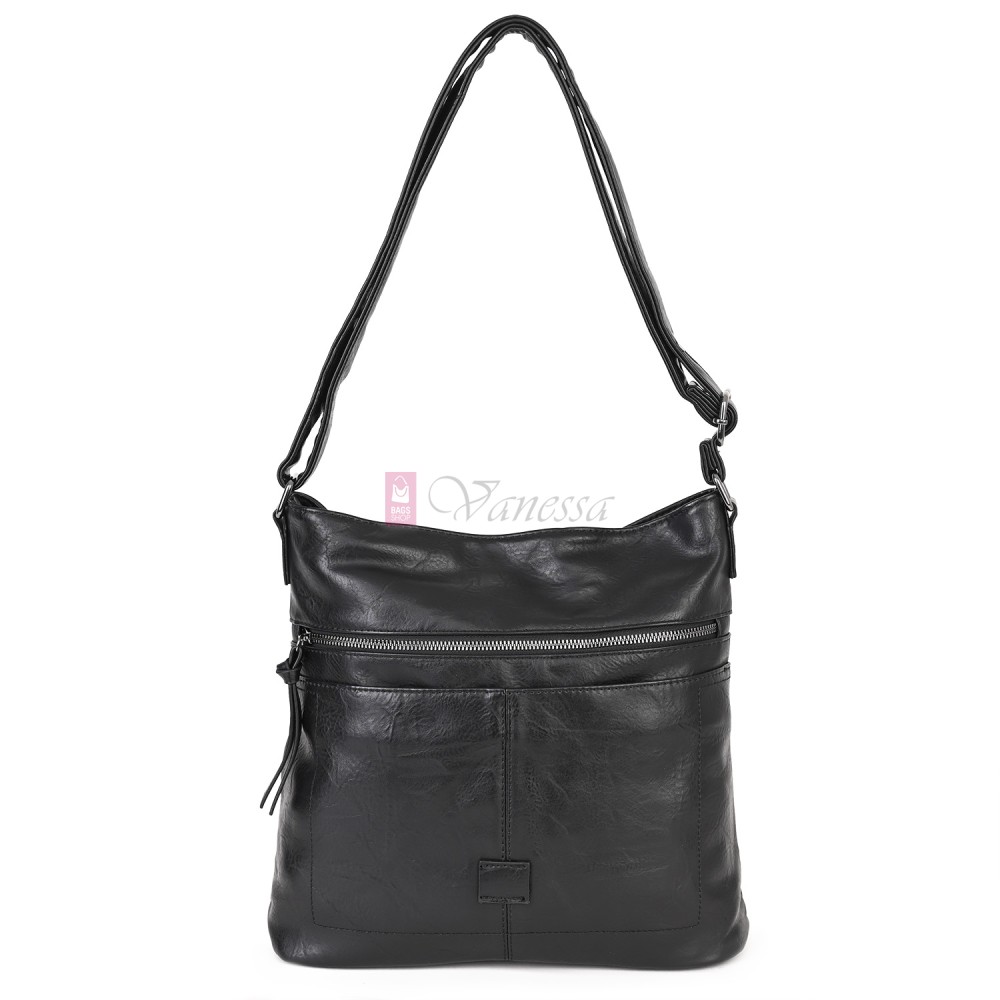 Дамска ежедневна чанта от висококачествена еко кожа, в черен цвят Код: 9058