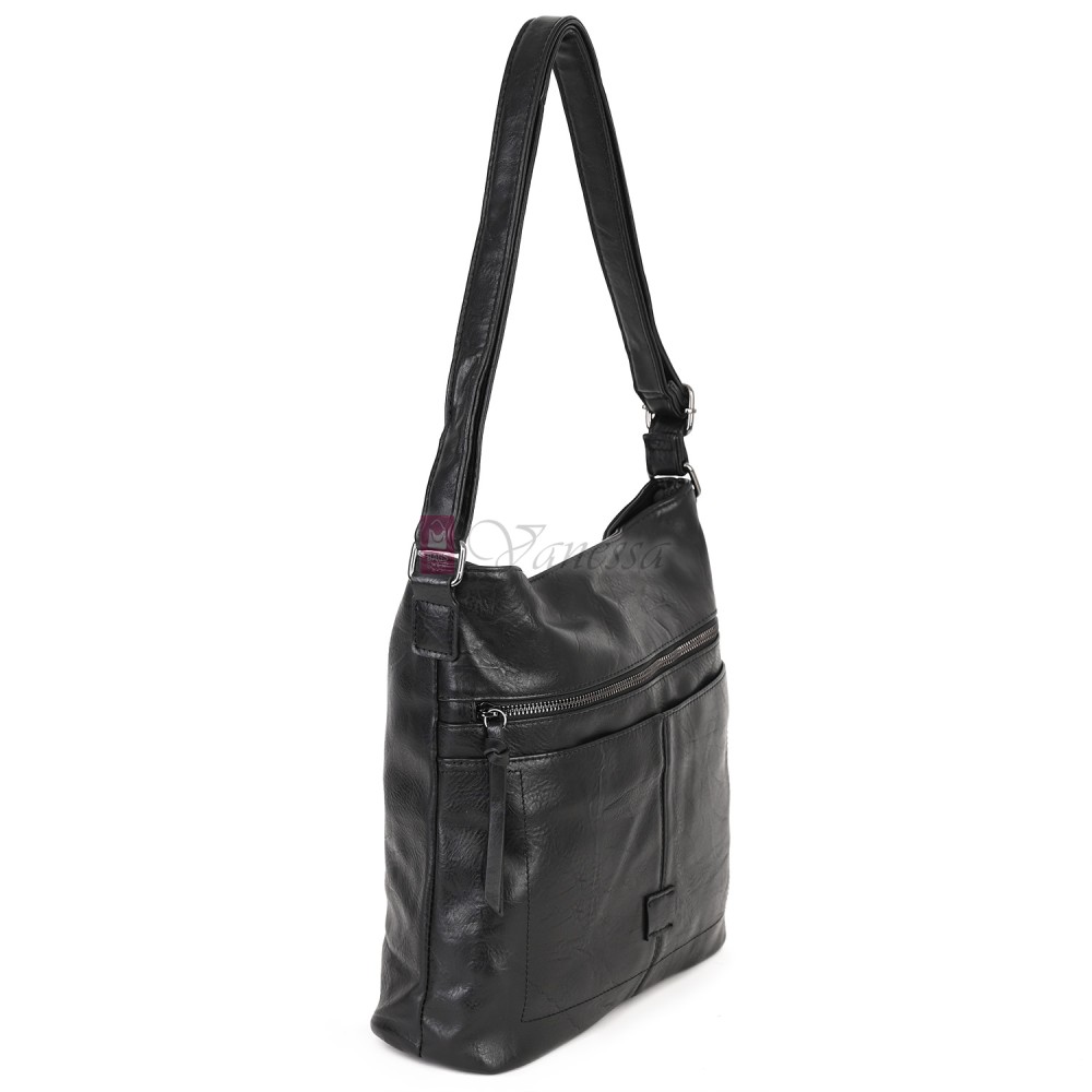 Дамска ежедневна чанта от висококачествена еко кожа, в черен цвят Код: 9058