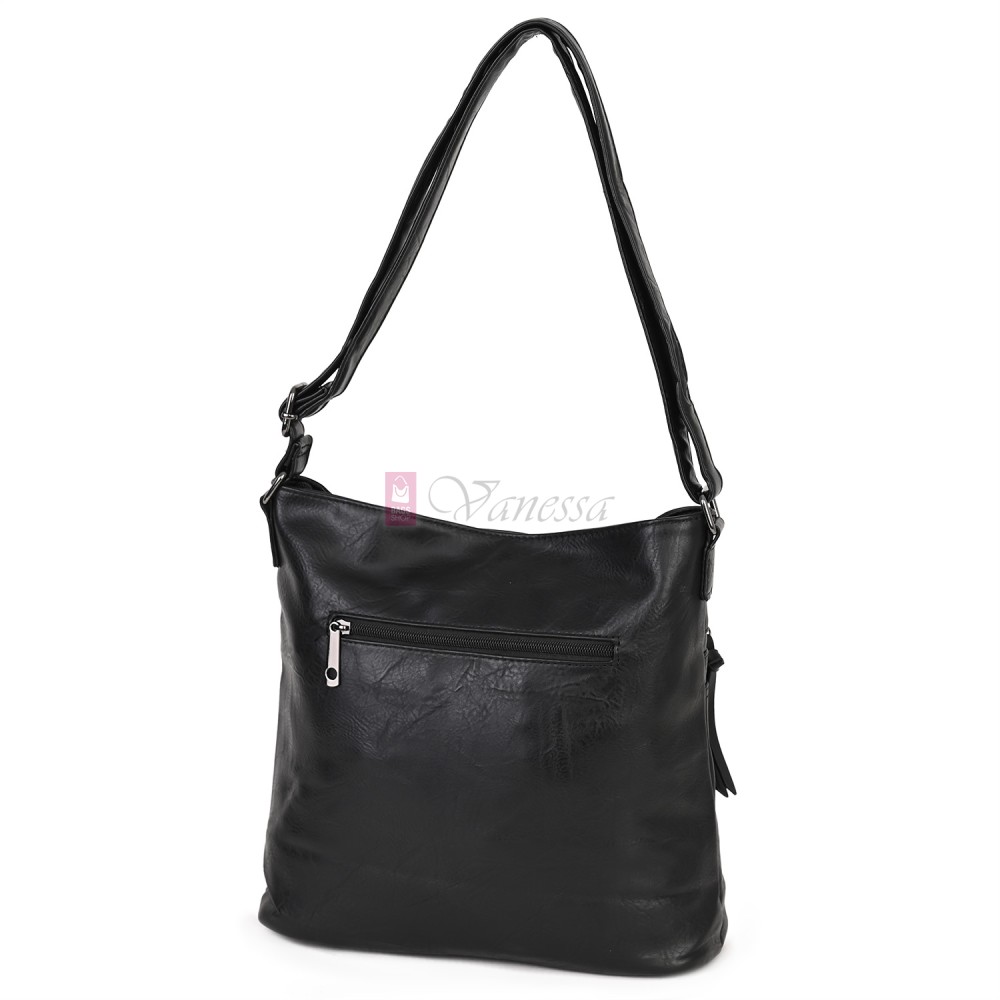 Дамска ежедневна чанта от висококачествена еко кожа, в черен цвят Код: 9058