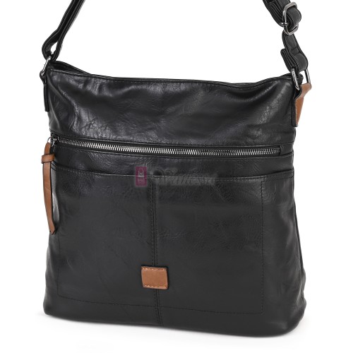 Дамска ежедневна чанта от висококачествена еко кожа, в черен цвят Код: 9058