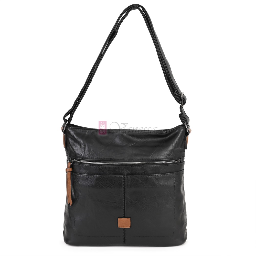 Дамска ежедневна чанта от висококачествена еко кожа, в черен цвят Код: 9058