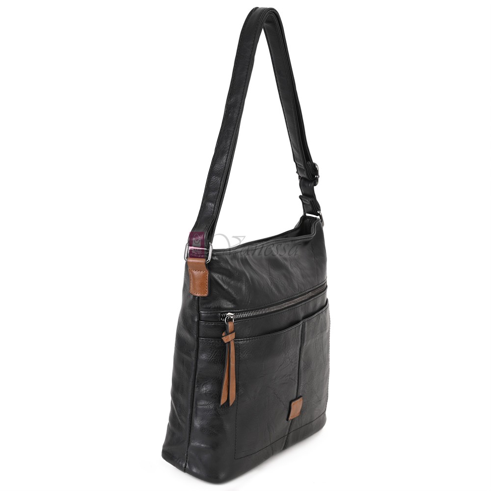 Дамска ежедневна чанта от висококачествена еко кожа, в черен цвят Код: 9058