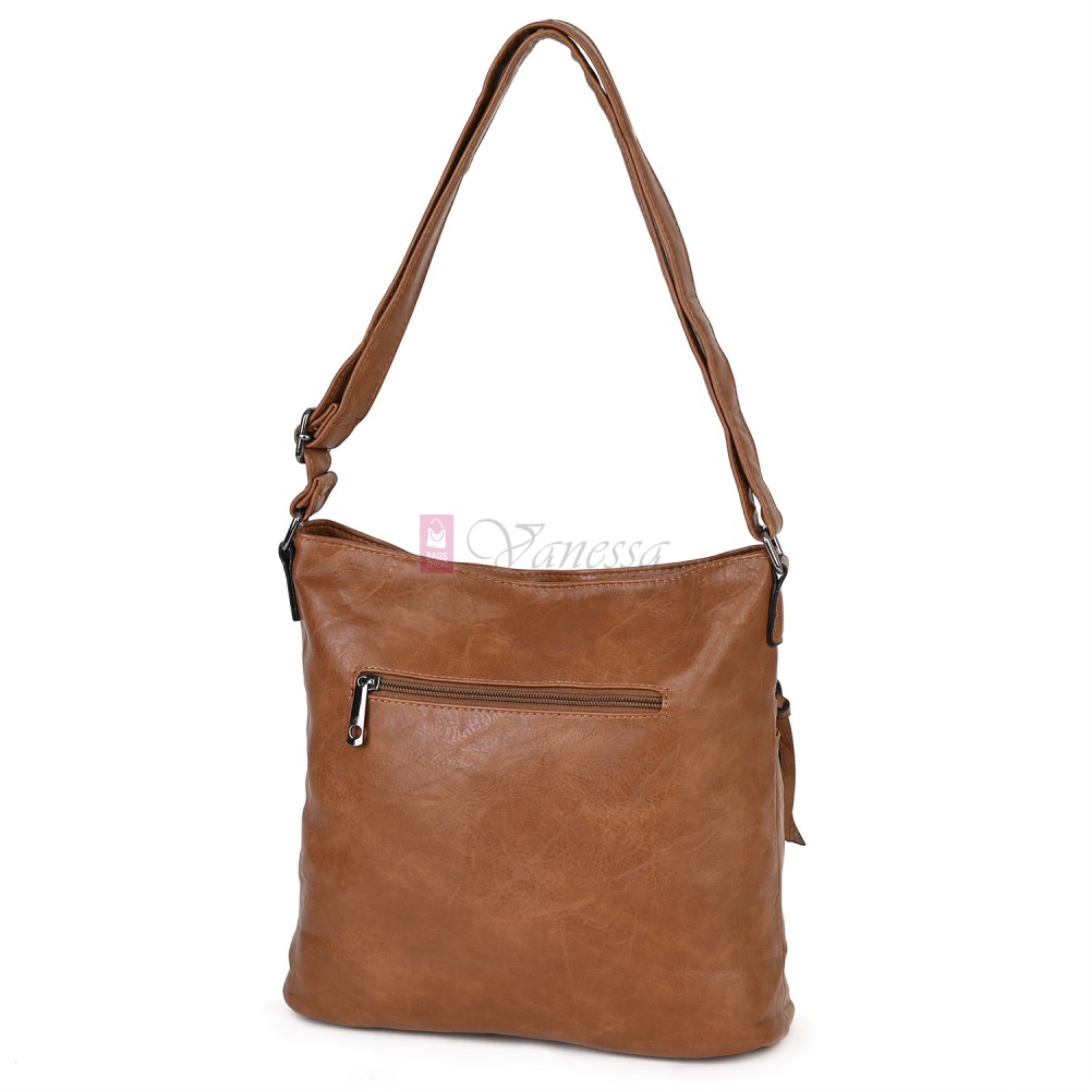 Дамска ежедневна чанта от висококачествена еко кожа, в кафяв цвят Код: 9058