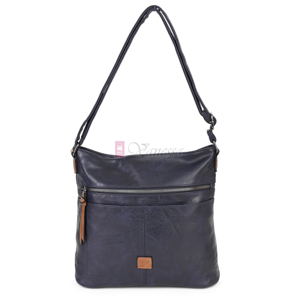 Дамска ежедневна чанта от висококачествена еко кожа, в тъмносин цвят Код: 9058