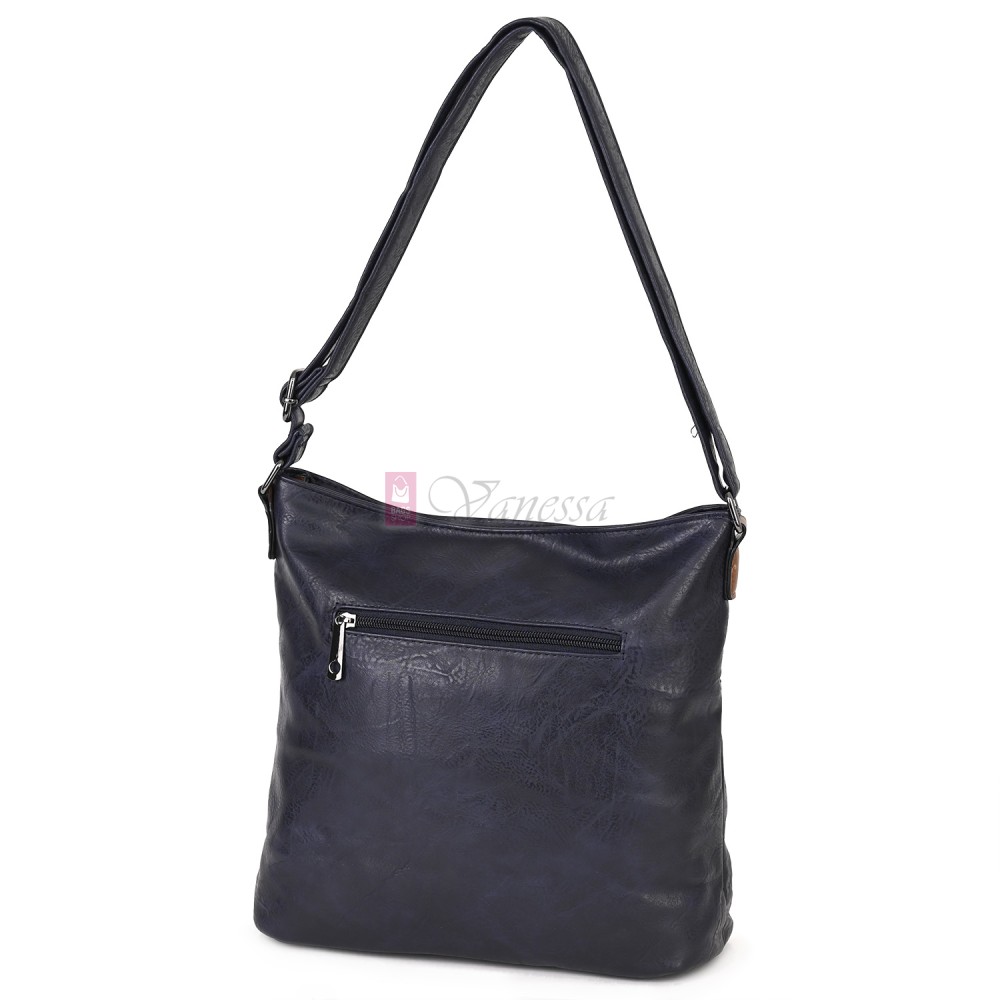 Дамска ежедневна чанта от висококачествена еко кожа, в тъмносин цвят Код: 9058