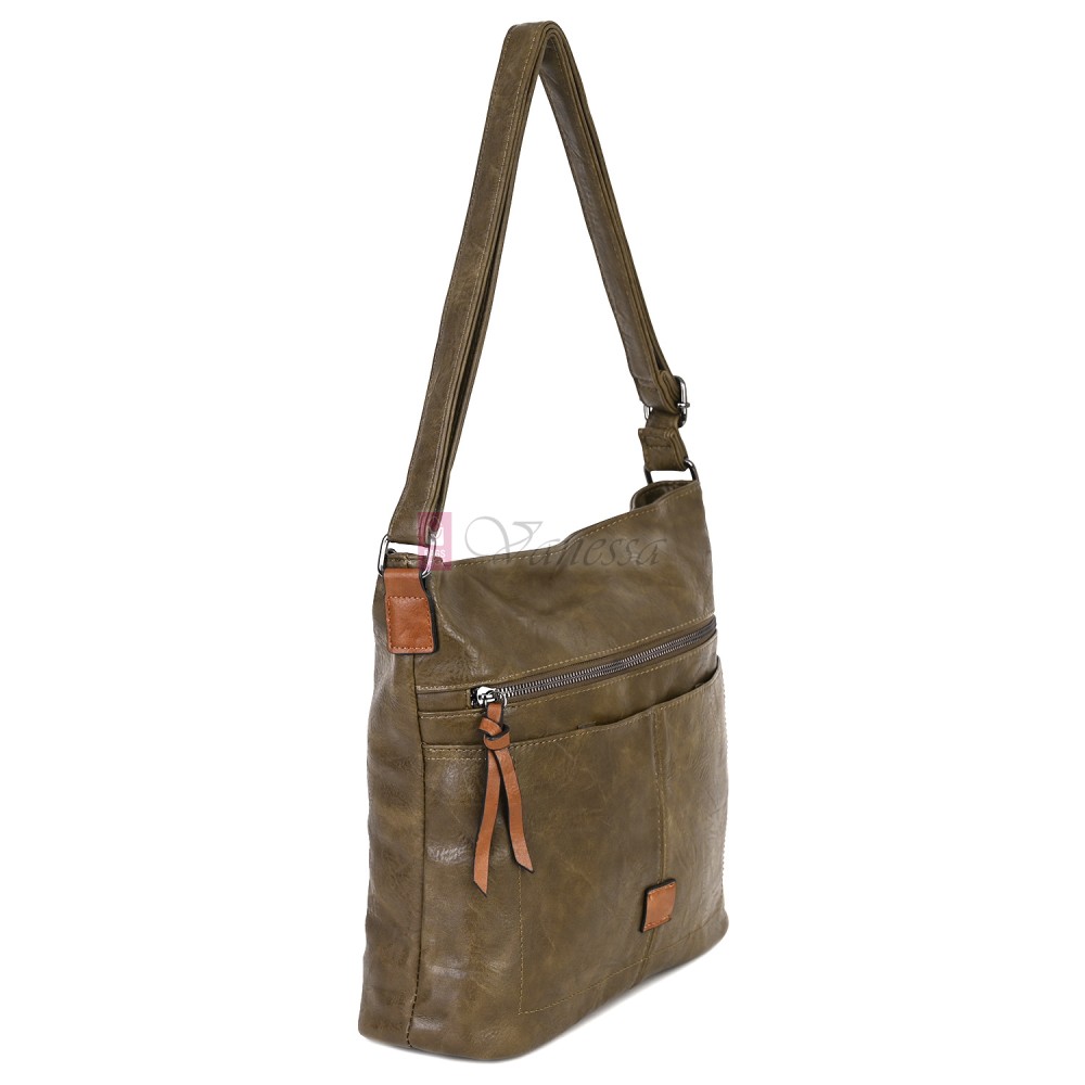 Дамска ежедневна чанта от висококачествена еко кожа, в зелен цвят Код: 9058