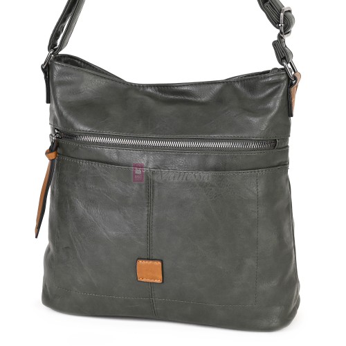 Дамска ежедневна чанта от висококачествена еко кожа, в тъмнозелен цвят Код: 9058