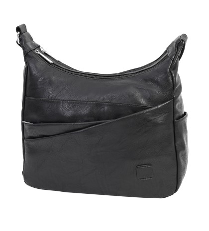 Дамска ежедневна чанта от висококачествена екологична кожа в черен цвят Код: 9066