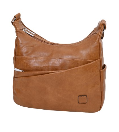 Дамска ежедневна чанта от висококачествена екологична кожа в кафяв цвят Код: 9066