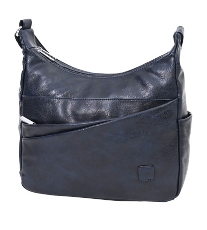 Дамска ежедневна чанта от висококачествена екологична кожа в тъмносин цвят Код: 9066