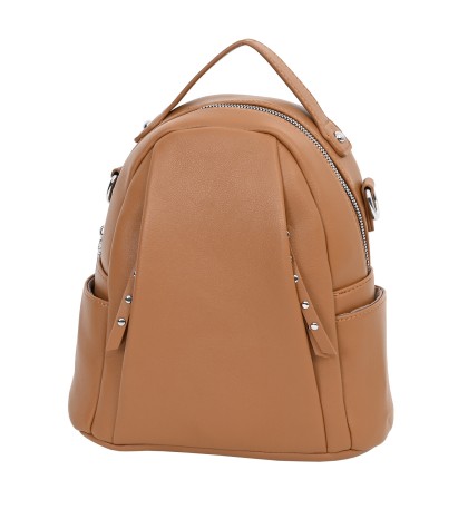  Дамска раница/чанта от висококачествена еко кожа в кафяв цвят. Код: 9101