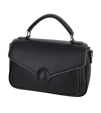 Дамска чанта от естествена кожа в черен цвят. Код: 9275