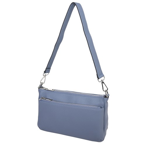 Малка дамска чанта от естествена кожа в син цвят. Код: 9321