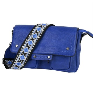 Дамска чанта от еко кожа в син цвят Код: 93503
