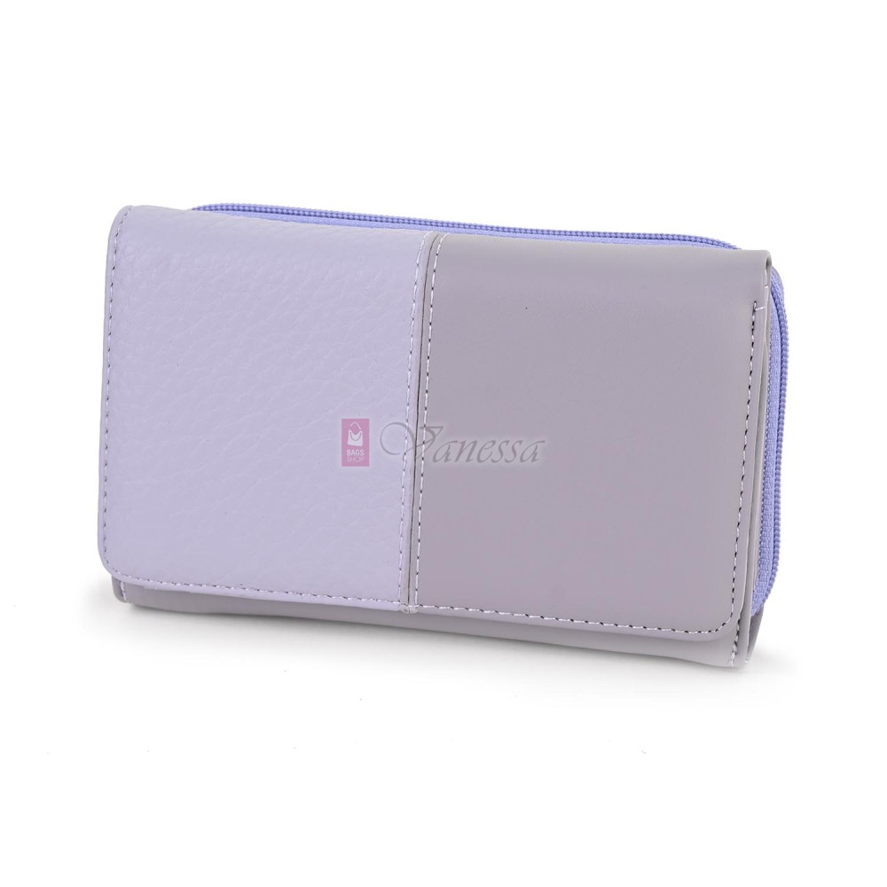 Малко дамско портмоне от висококачествена еко кожа в светлолилав цвят Код: 951-5