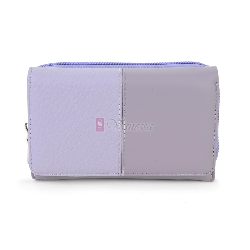 Малко дамско портмоне от висококачествена еко кожа в светлолилав цвят Код: 951-5