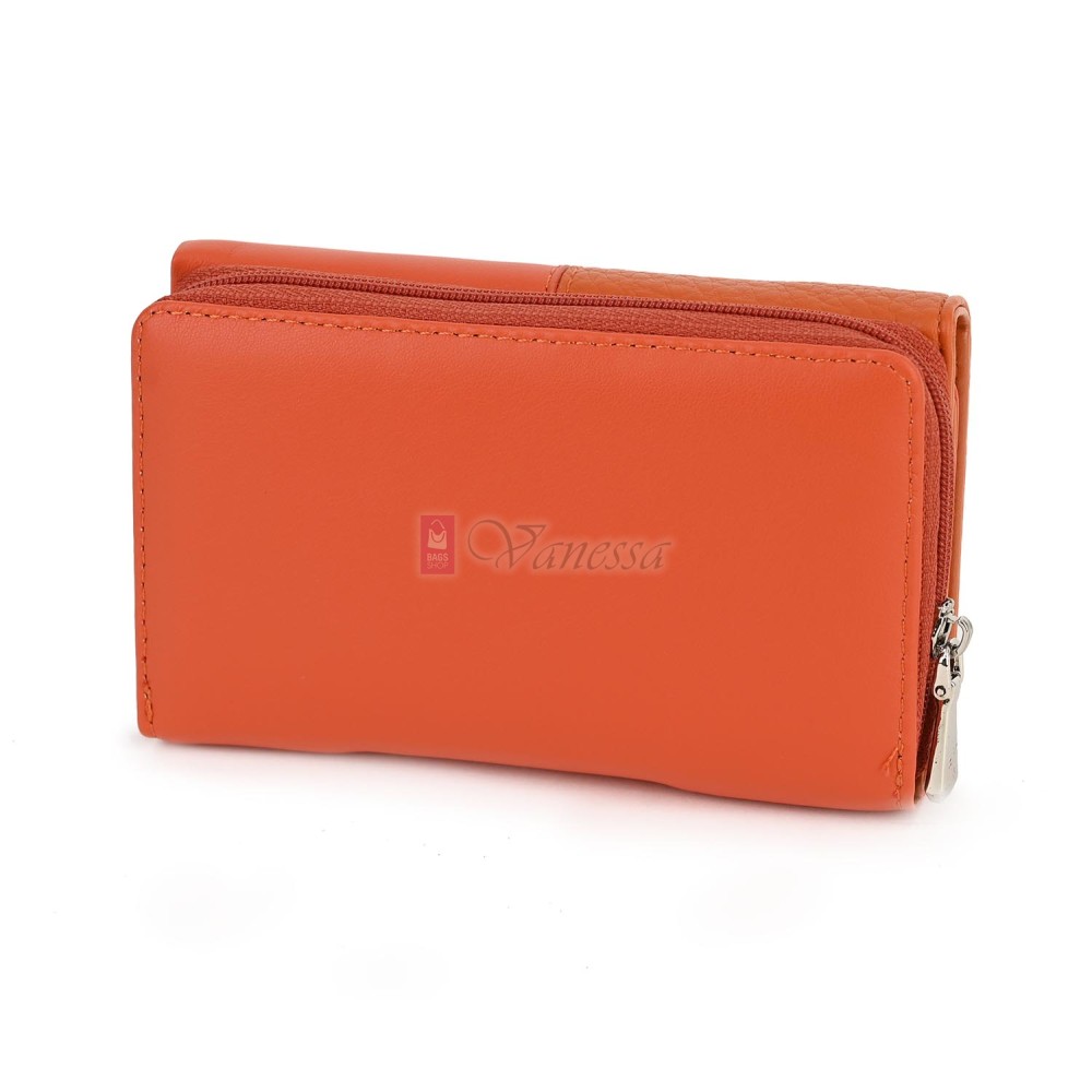 Малко дамско портмоне от висококачествена еко кожа в оранжев цвят Код: 951-5