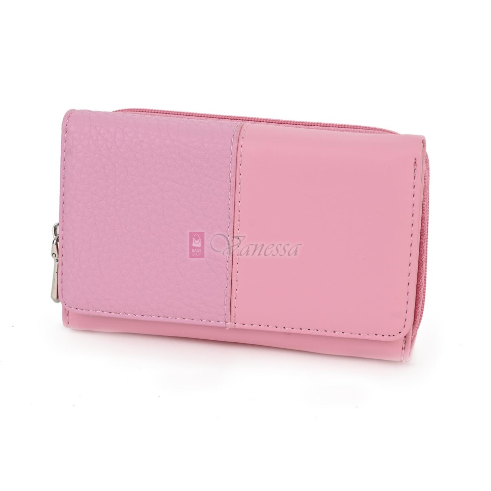 Малко дамско портмоне от висококачествена еко кожа в розов цвят Код: 951-5