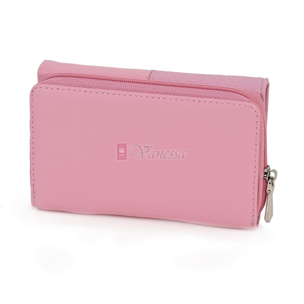 Малко дамско портмоне от висококачествена еко кожа в розов цвят Код: 951-5