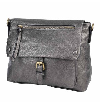 Дамска чанта от еко кожа в сребрист цвят Код: 95133