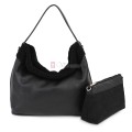 Голяма дамска чанта от еко кожа, в черен цвят. Код: 965