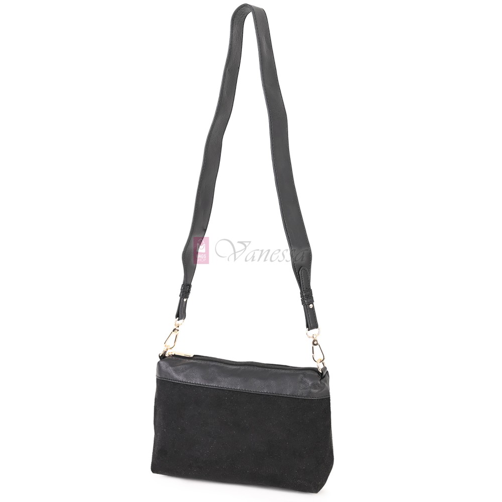 Голяма дамска чанта от еко кожа, в черен цвят. Код: 965