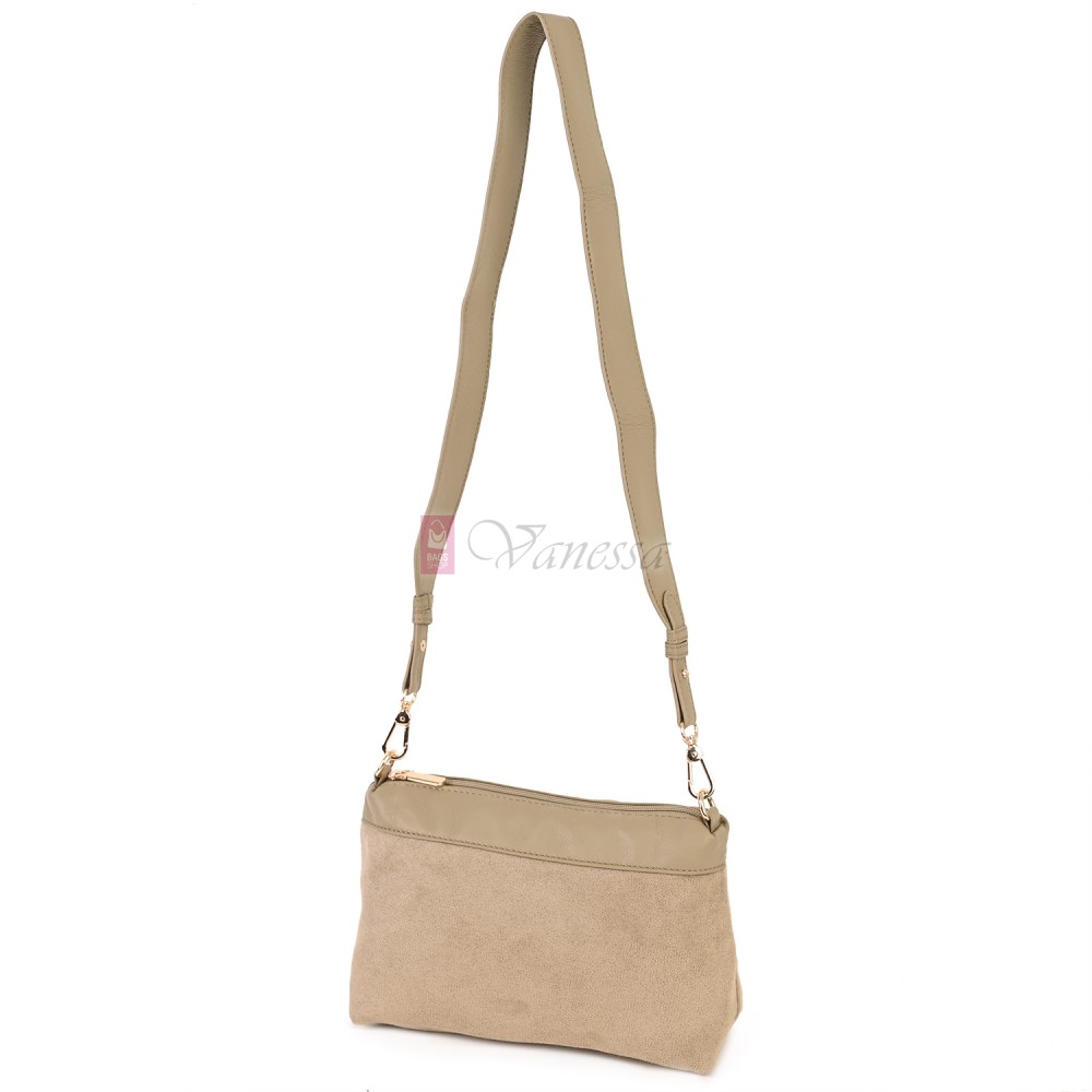 Голяма дамска чанта от еко кожа, в бежов цвят. Код: 965