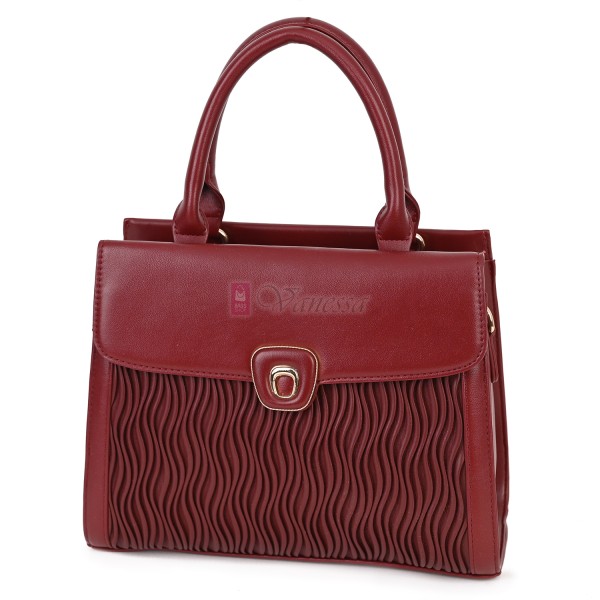 Eлегантна дамска чанта от еко кожа в цвят бордо. Код: AP978
