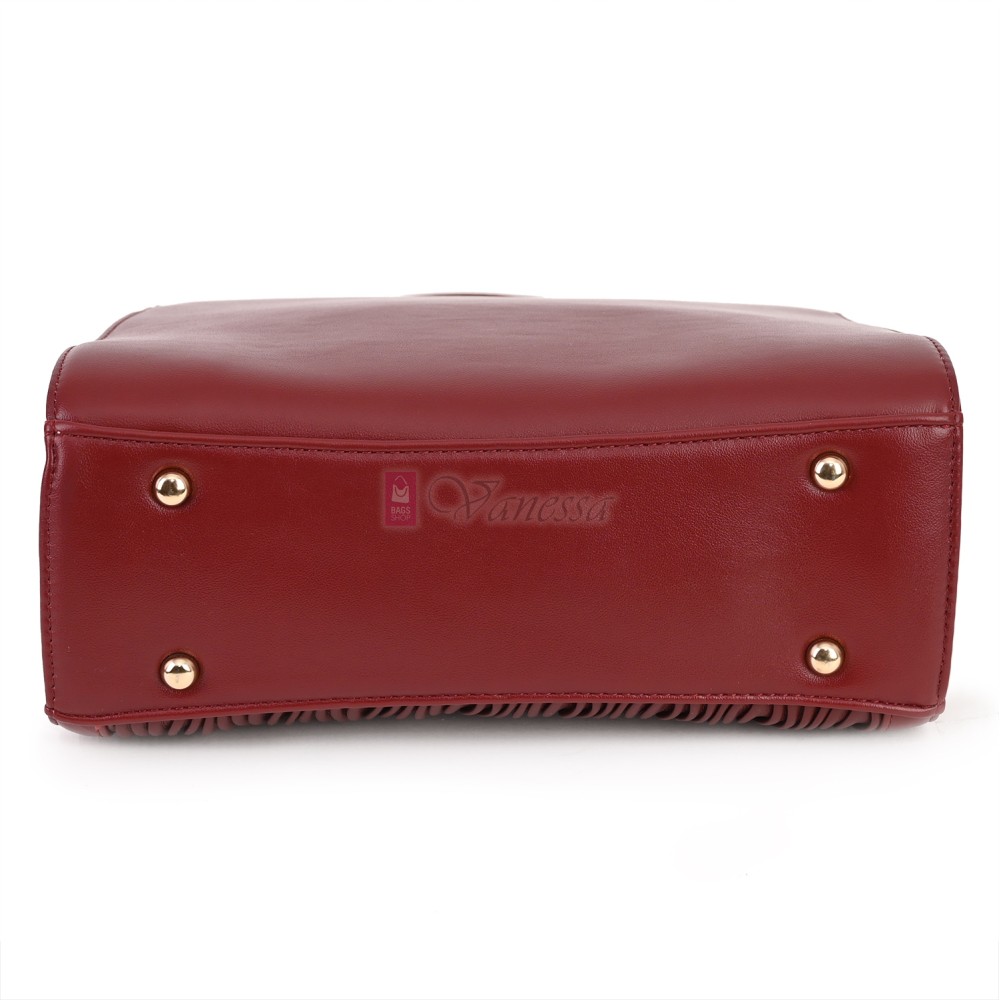 Eлегантна дамска чанта от еко кожа в цвят бордо. Код: AP978