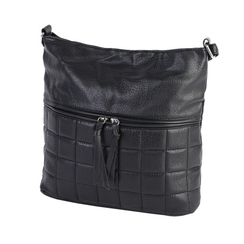 Дамска ежедневна чанта от висококачествена екологична кожа в черен цвят Код: 9780-151