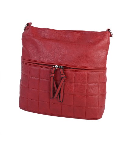 Дамска ежедневна чанта от висококачествена екологична кожа в червен цвят Код: 9780-151